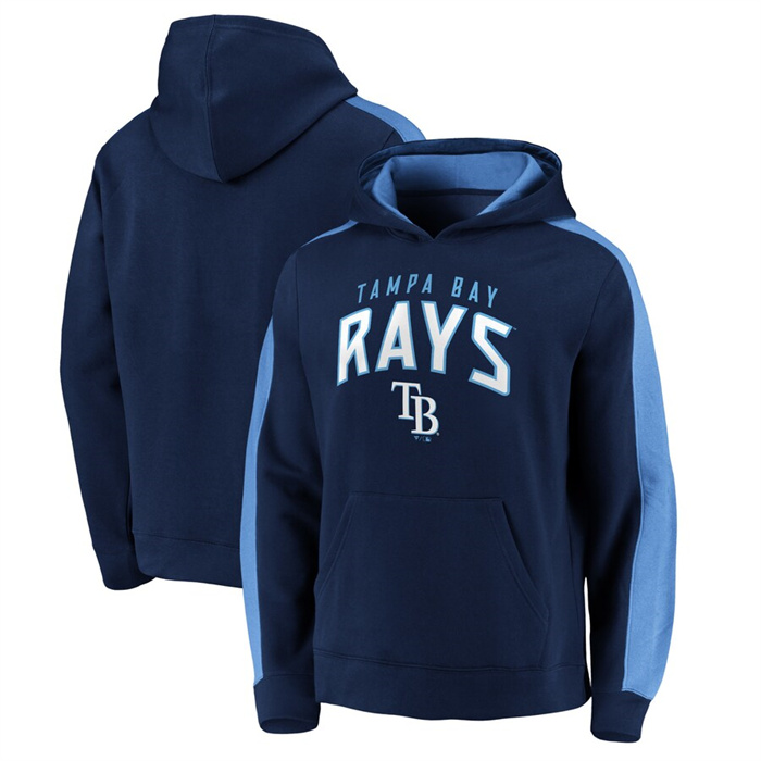 Men's Navy Tampa Bay Rays Game Time Arch Pullover Hoodie Pullover Hoodie